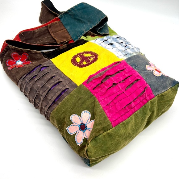 Patchwork Hippie Sling Bag - Picture 7 of 11